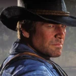 Arthur Morgan nhìn lại qua vai, thể hiện sự bí ẩn trong Red Dead Redemption 2.