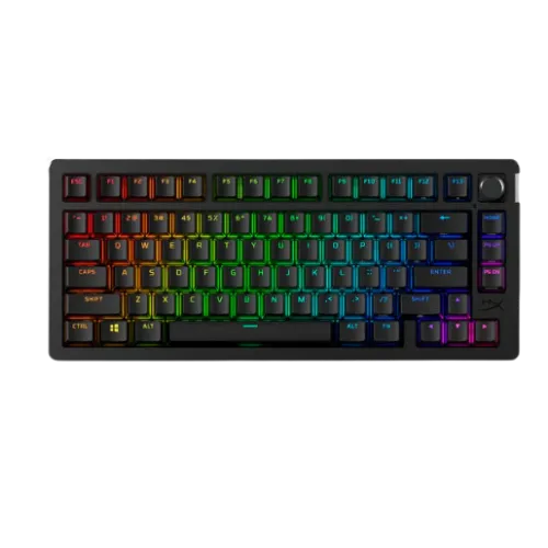 Bàn phím cơ HyperX Alloy Rise 75 màu đen với đèn RGB nổi bật