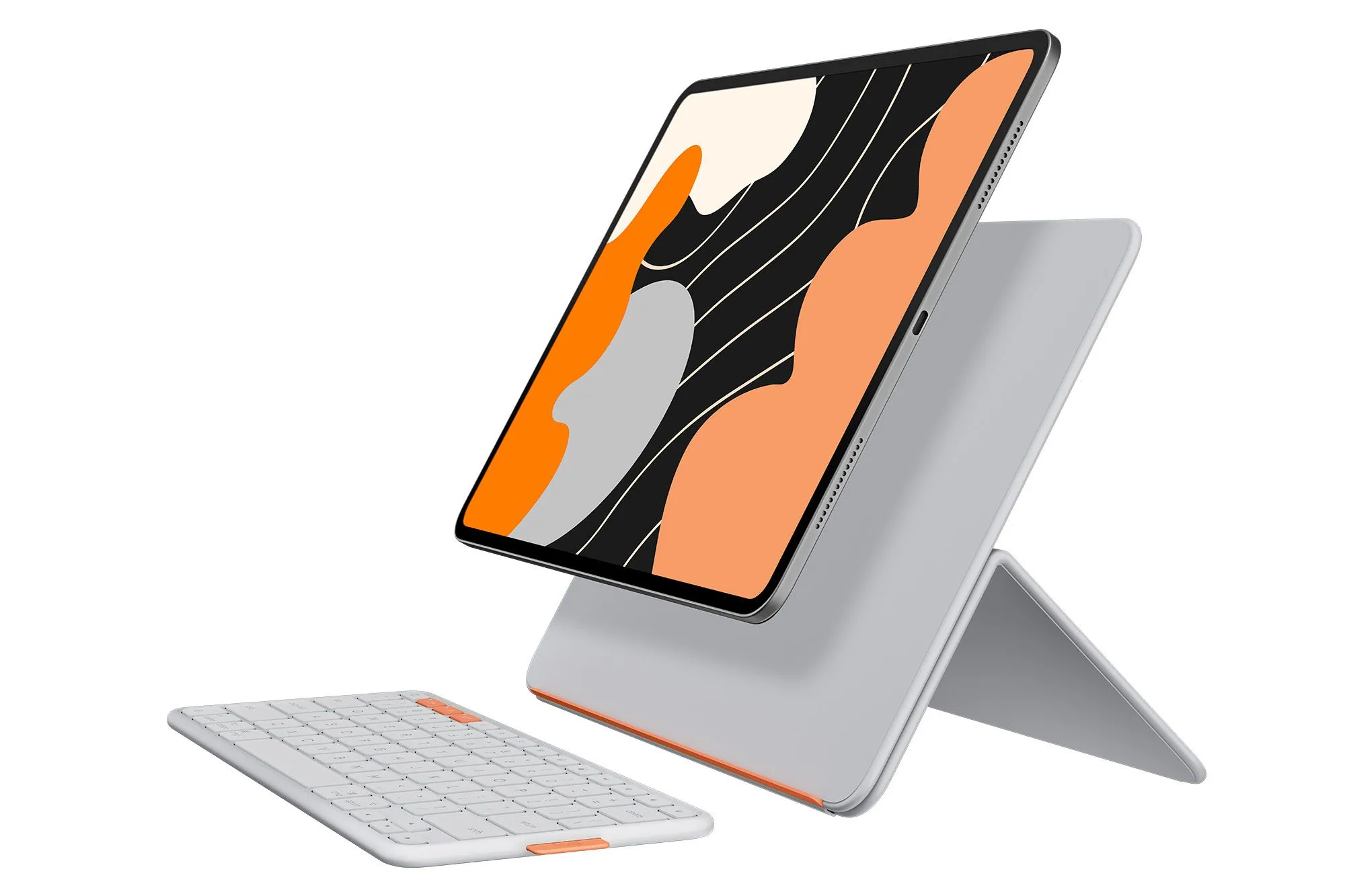 Bàn phím Logitech Flip Folio và chân đế kết hợp với iPad để tăng tính linh hoạt
