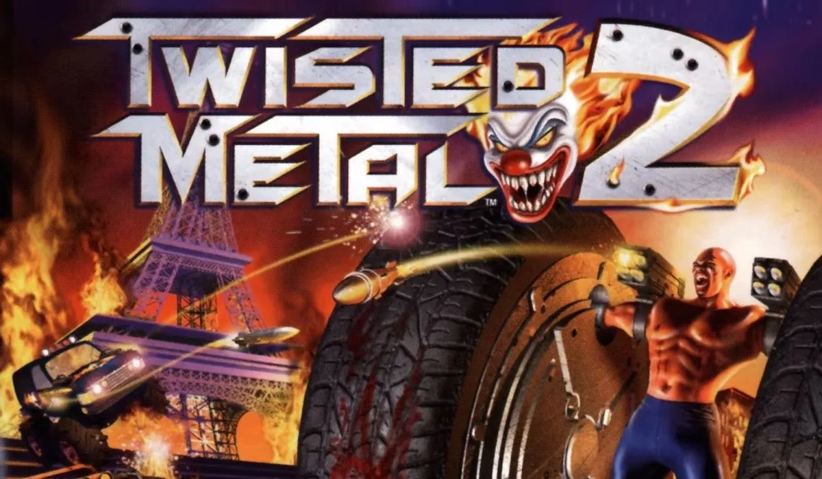 Bìa game Twisted Metal 2, tựa game chiến đấu xe cộ đình đám PS1.