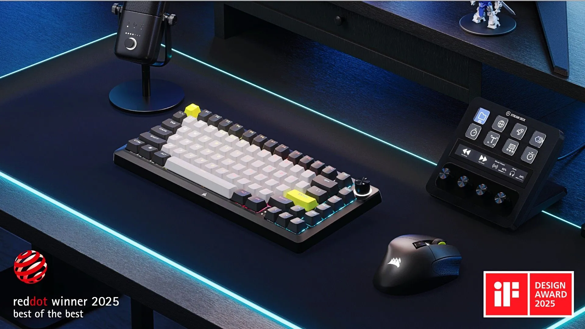 Bộ bàn phím tự lắp Corsair MAKR 75 đã được lắp ráp trên bàn