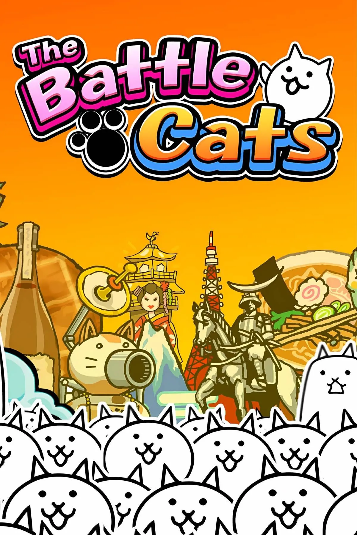 Các chiến binh mèo độc đáo và ngộ nghĩnh đang bảo vệ căn cứ trong game The Battle Cats