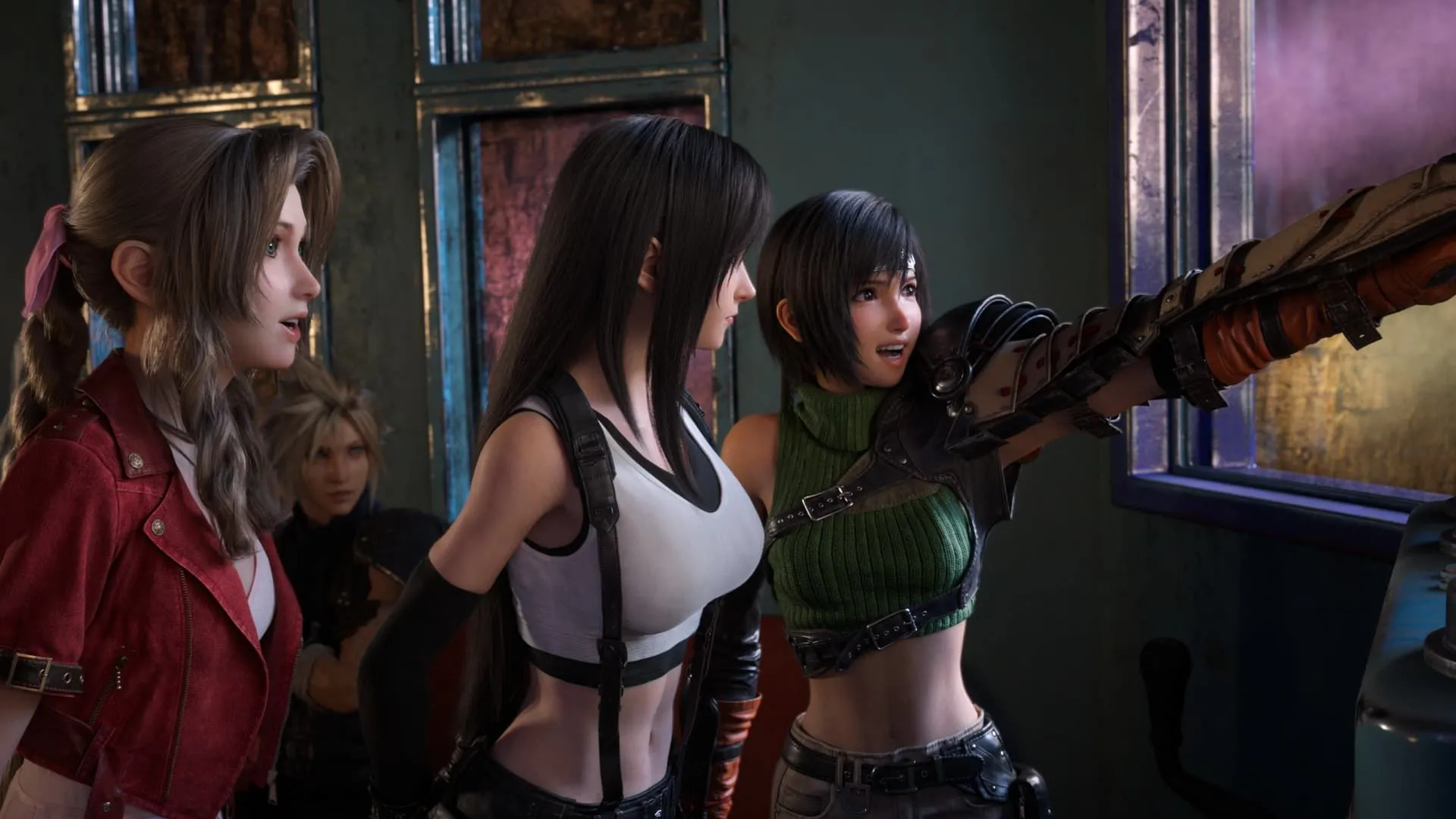 Các nhân vật của Final Fantasy VII Rebirth, bao gồm Aerith, Tifa, Yuffie và Cloud, trên đường đến Gold Saucer, thể hiện sự trở lại mạnh mẽ và rực rỡ của thể loại JRPG trên console.