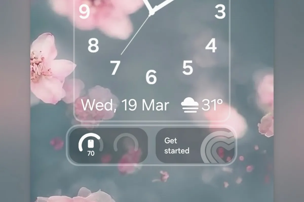 Các widget hiển thị trên màn hình khóa Samsung Galaxy S25+ sau khi được thêm vào.