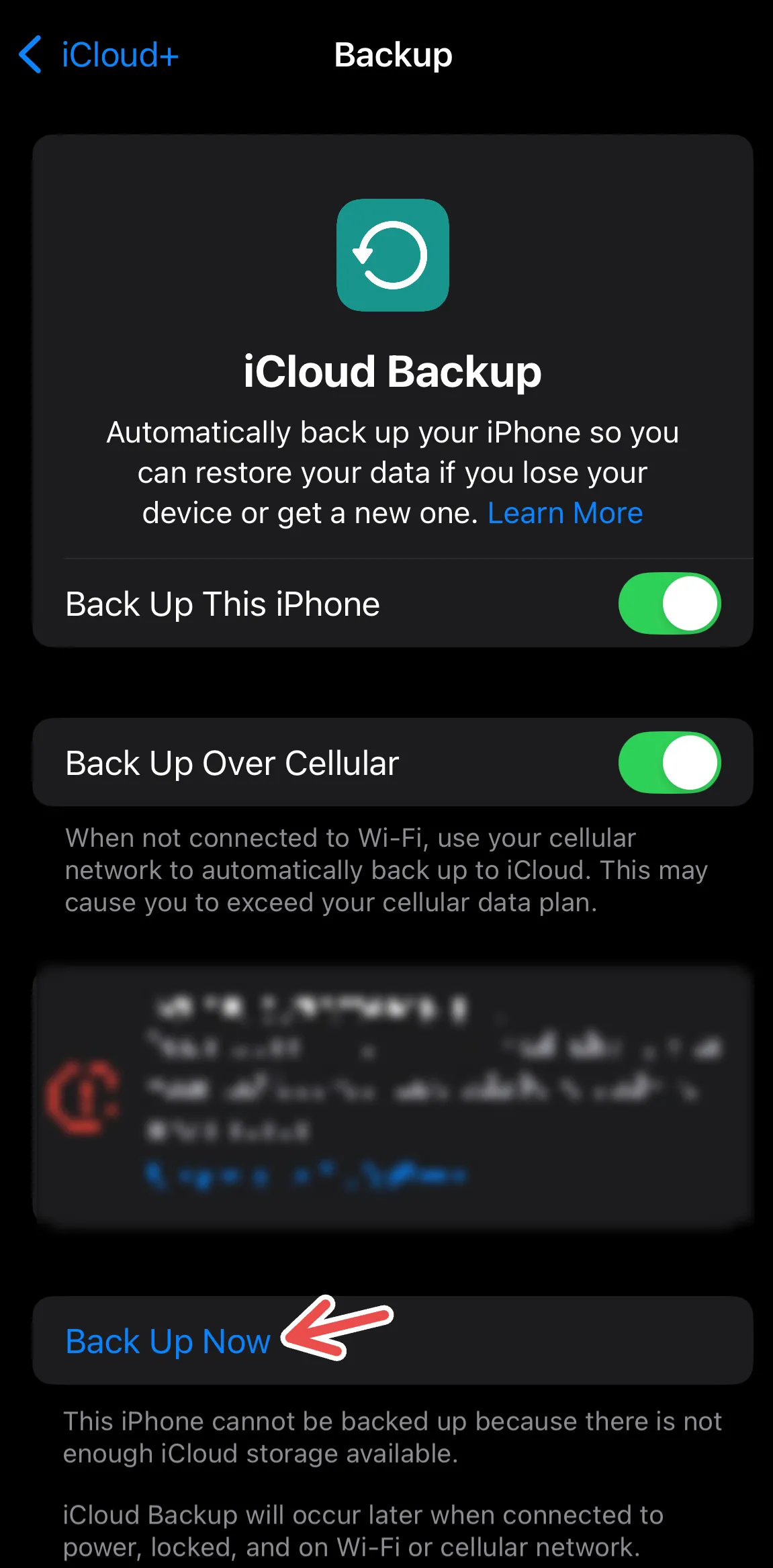 Cách sao lưu iPhone thủ công lên iCloud