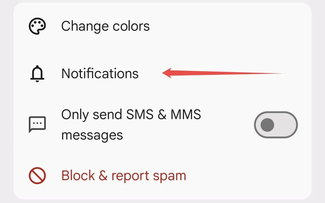 Cài đặt thông báo bong bóng chat cho tin nhắn Google Messages trên Samsung