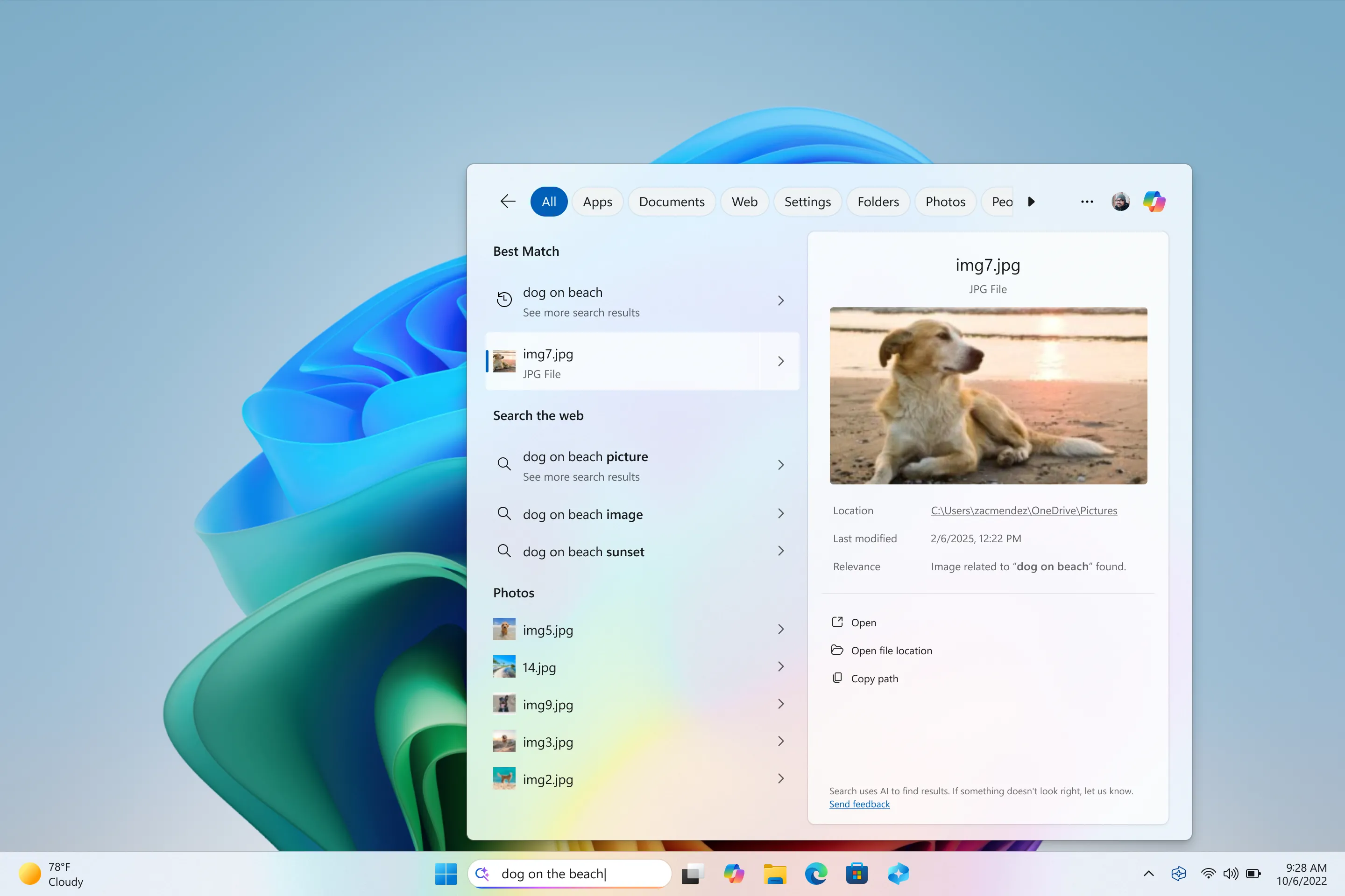 Cải tiến tìm kiếm File Explorer Windows 11 với khả năng tìm ảnh trên đám mây