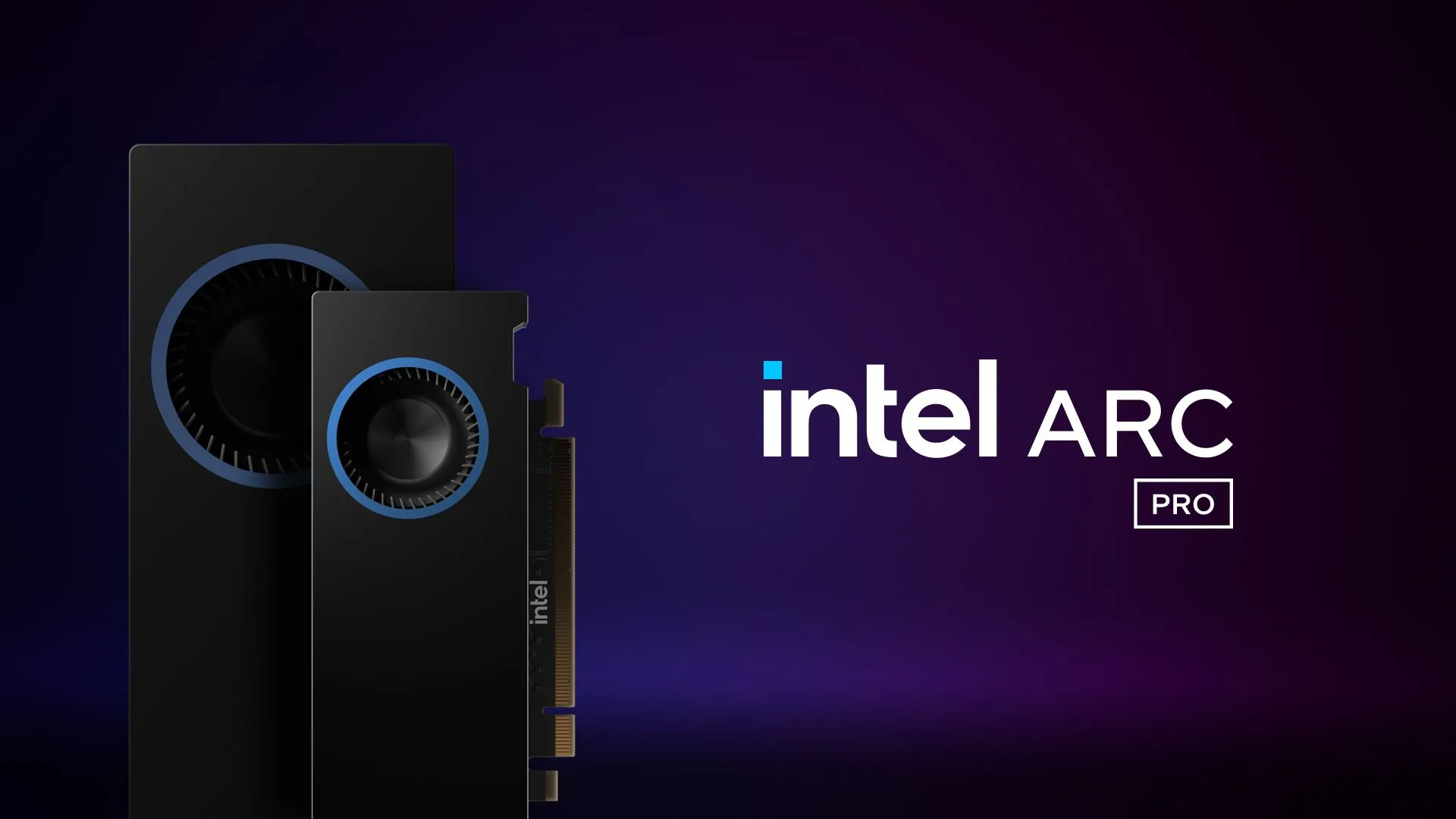 Card đồ họa Intel Arc Pro B-series màu xanh