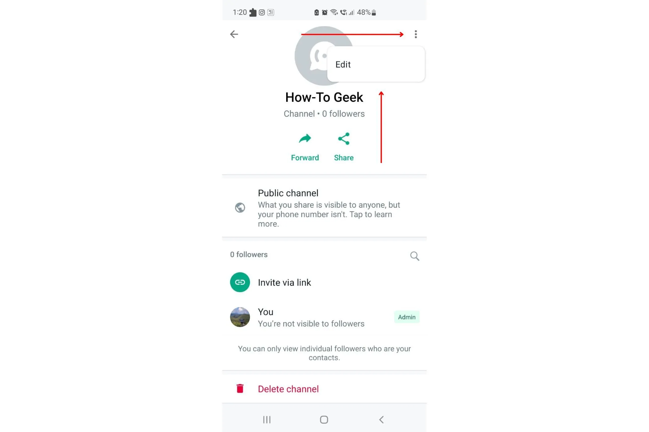 Chỉnh sửa mô tả Kênh WhatsApp để người dùng hiểu rõ hơn về nội dung kênh
