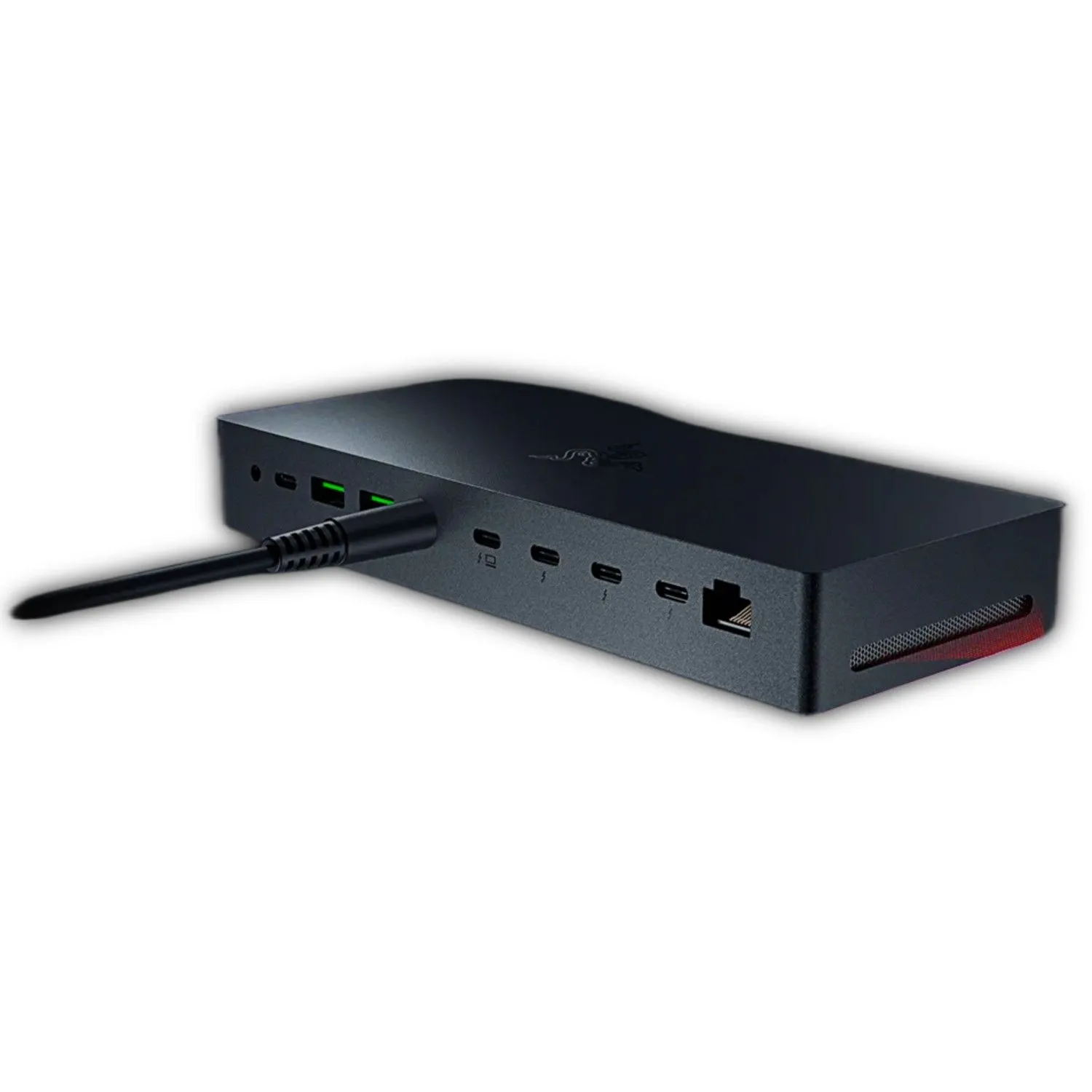 Cổng kết nối Thunderbolt 5 màu bạc nổi bật trên nền trắng, thể hiện tốc độ và khả năng truyền tải dữ liệu cao của công nghệ mới.