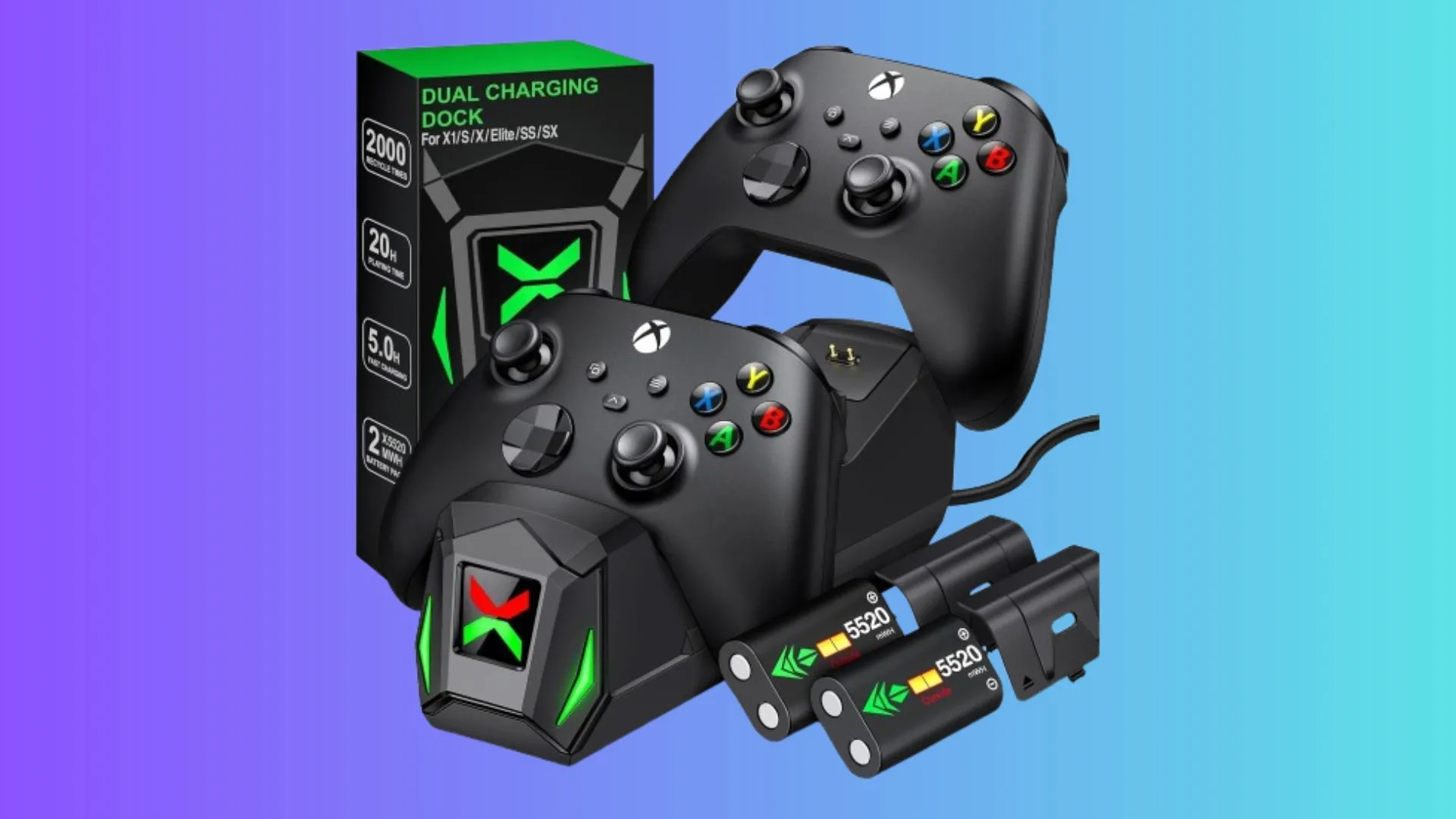 Đế sạc tay cầm NinABXY Controller Charging Station trên nền gradient
