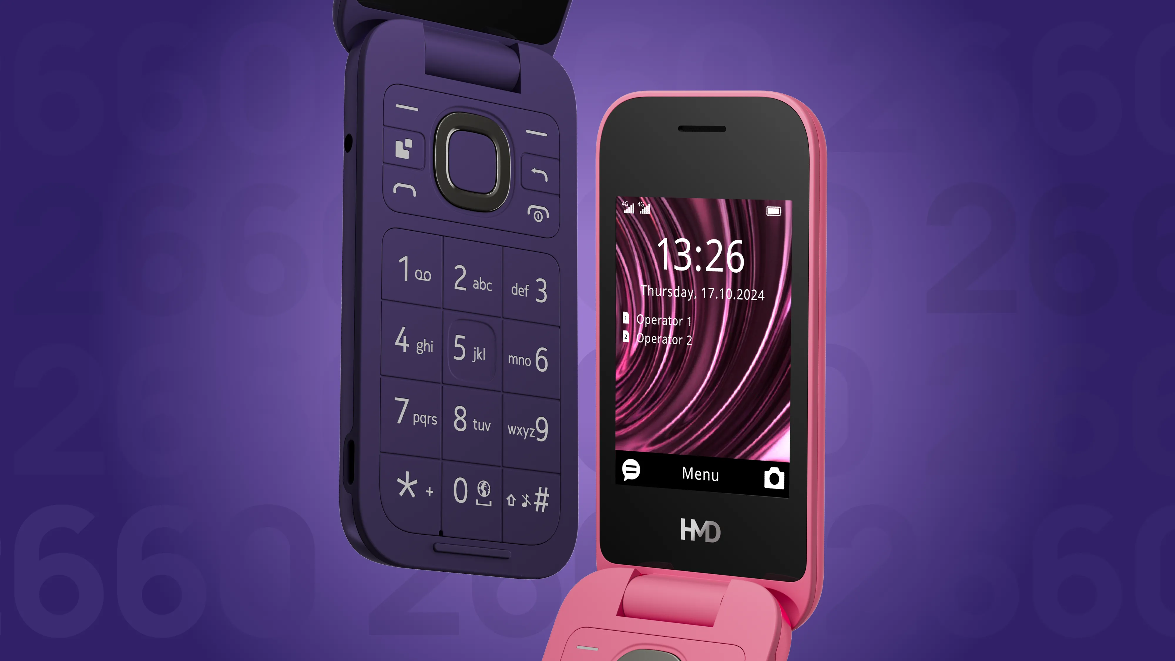 Điện thoại gập HMD 2660 màu xanh