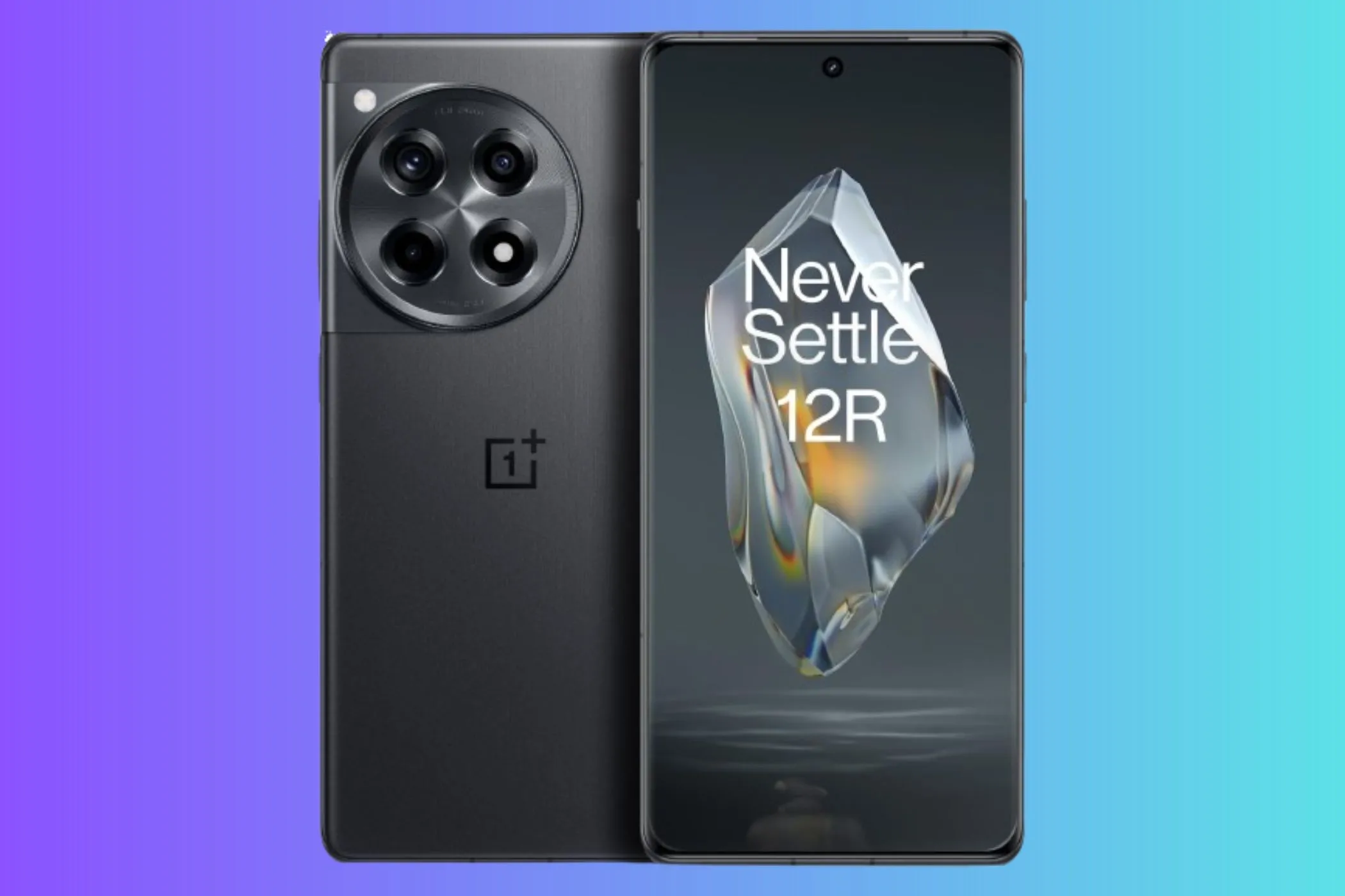 Điện thoại OnePlus 12R trên nền gradient, thể hiện vẻ ngoài hiện đại và cao cấp