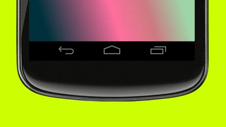 Giao diện 3 nút điều hướng ảo Back, Home, Recents trên dòng điện thoại Google Nexus