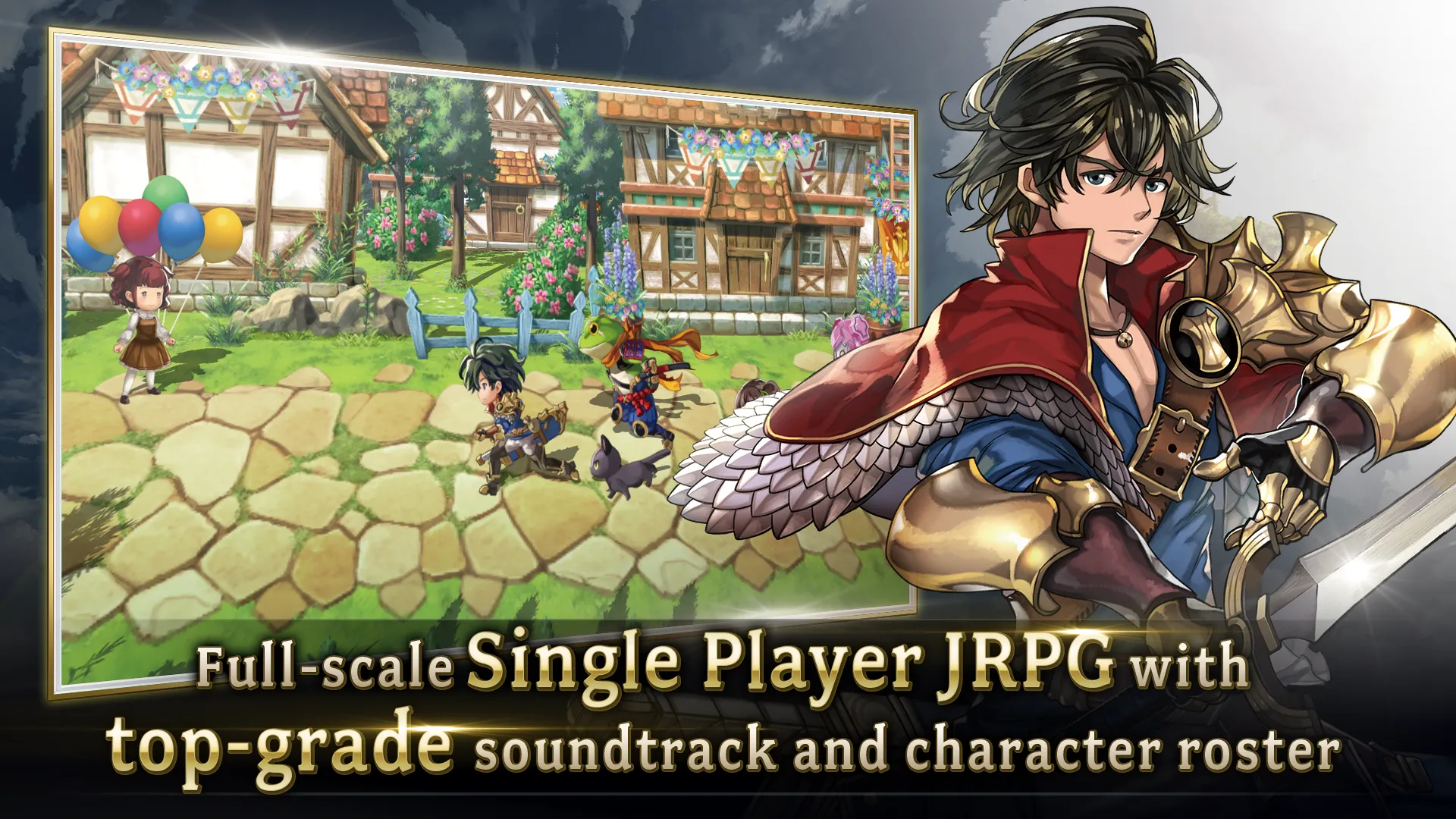 Giao diện chiến đấu theo lượt với các nhân vật và kẻ thù trong Another Eden