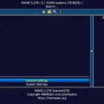 Giao diện chính của phần mềm giả lập MAME trên máy tính Windows 11.