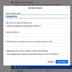 Giao diện chỉnh sửa và thêm công cụ tìm kiếm tùy chỉnh trong Firefox 140