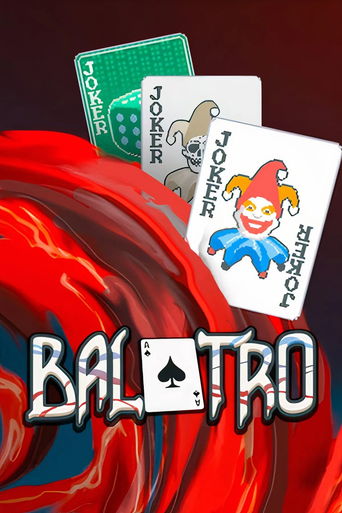 Giao diện game Balatro với các lá bài được thiết kế độc đáo và hiệu ứng đồ họa lạ mắt