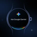 Giao diện Google Gemini trên đồng hồ thông minh Wear OS với biểu tượng ngôi sao lấp lánh