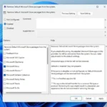 Giao diện Group Policy "Remove Default Microsoft Store Packages From The System" cho phép người dùng chọn ứng dụng mặc định cần gỡ bỏ trên Windows 11.