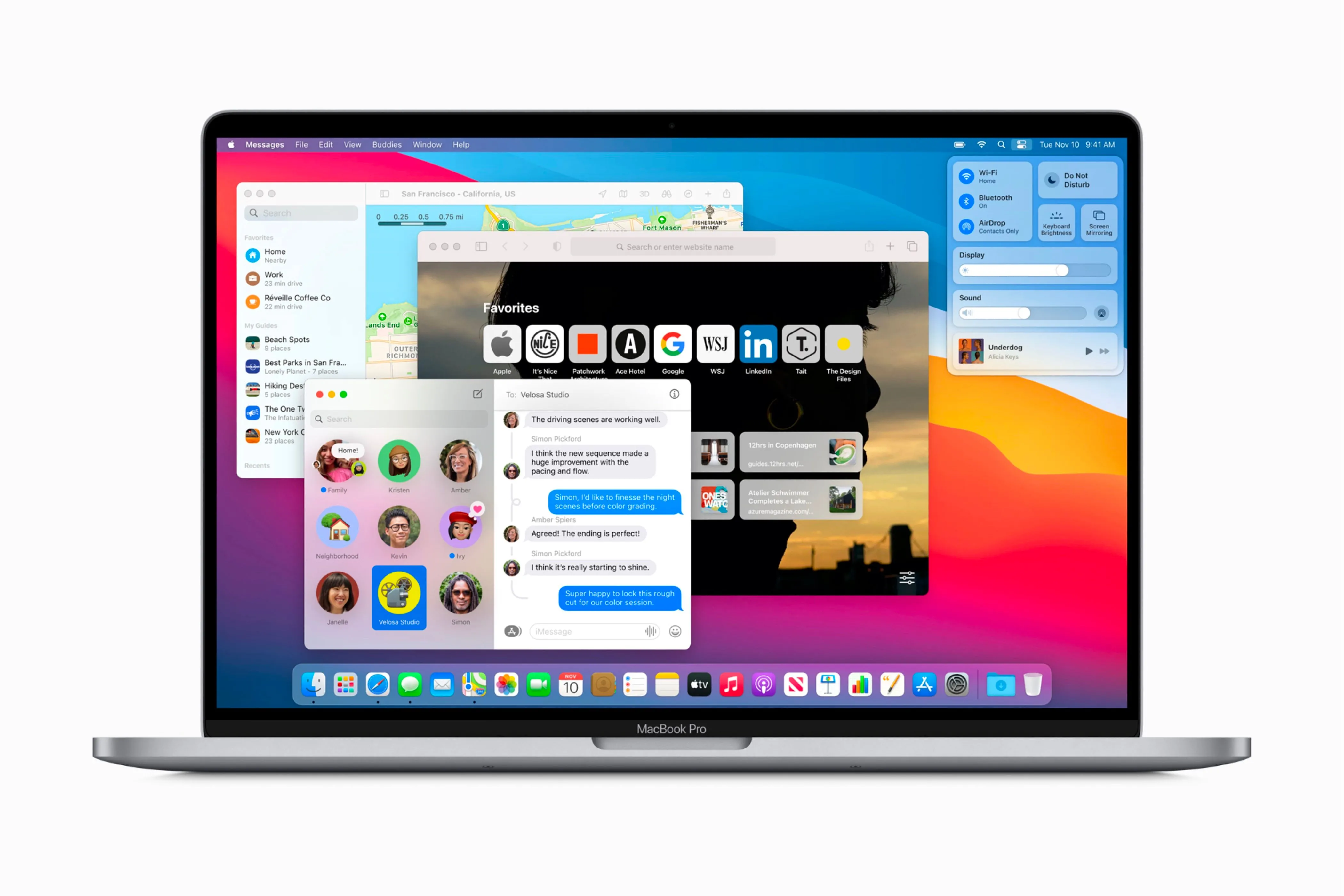 Giao diện người dùng macOS Big Sur với thiết kế phẳng và biểu tượng mới