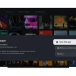 Giao diện pop-up đánh giá ứng dụng trực tiếp trên Google TV