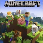 Giao diện trò chơi Minecraft với người chơi và các khối vuông đầy màu sắc
