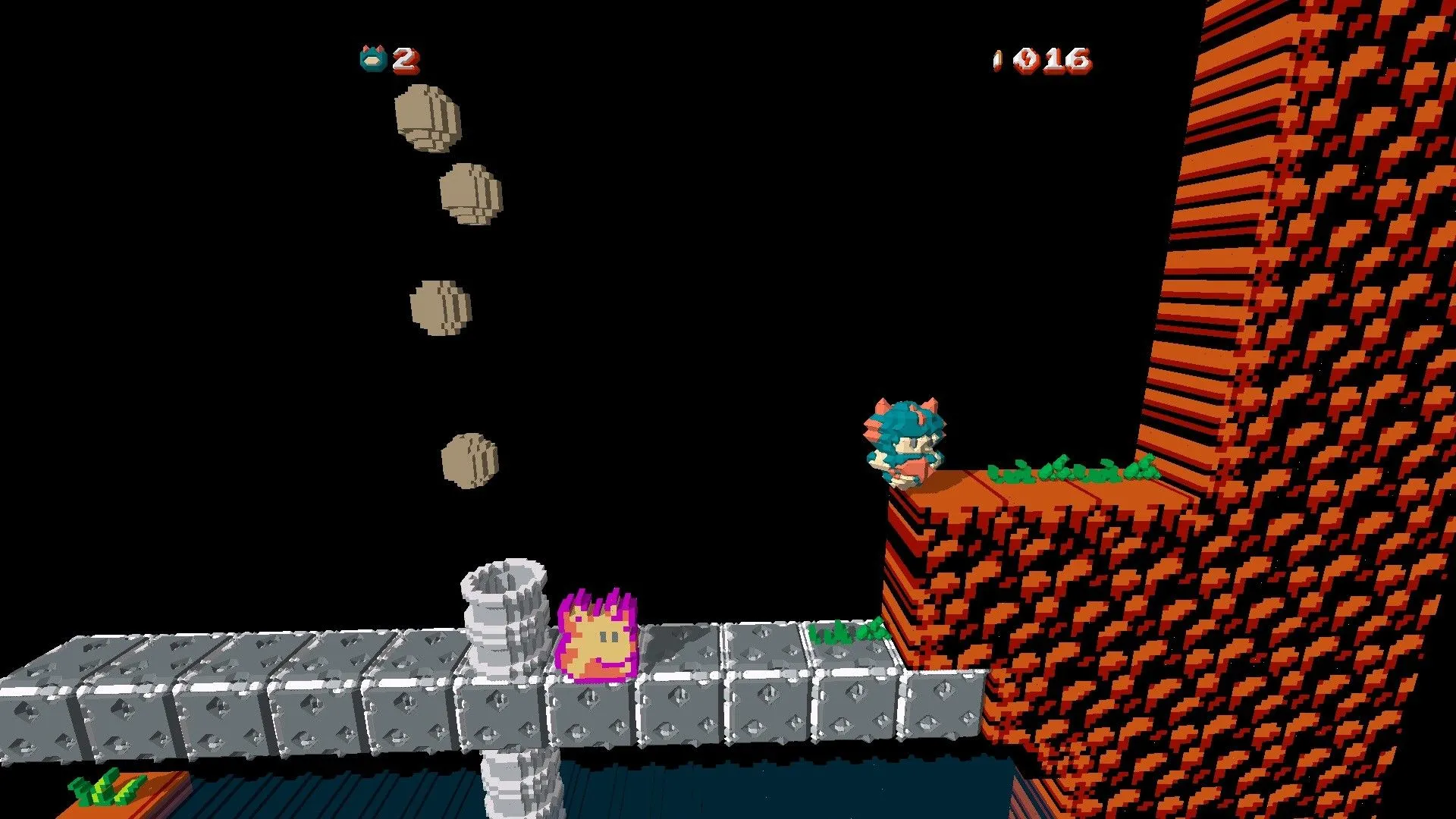 Giao diện trò chơi Super Mario Bros. được giả lập 3D trên 3DSen, cho thấy môi trường được tái tạo với chiều sâu.