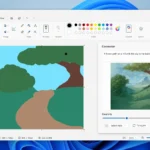Giao diện ứng dụng Microsoft Paint hiển thị bảng điều khiển AI Cocreator với các tùy chọn tạo hình ảnh.