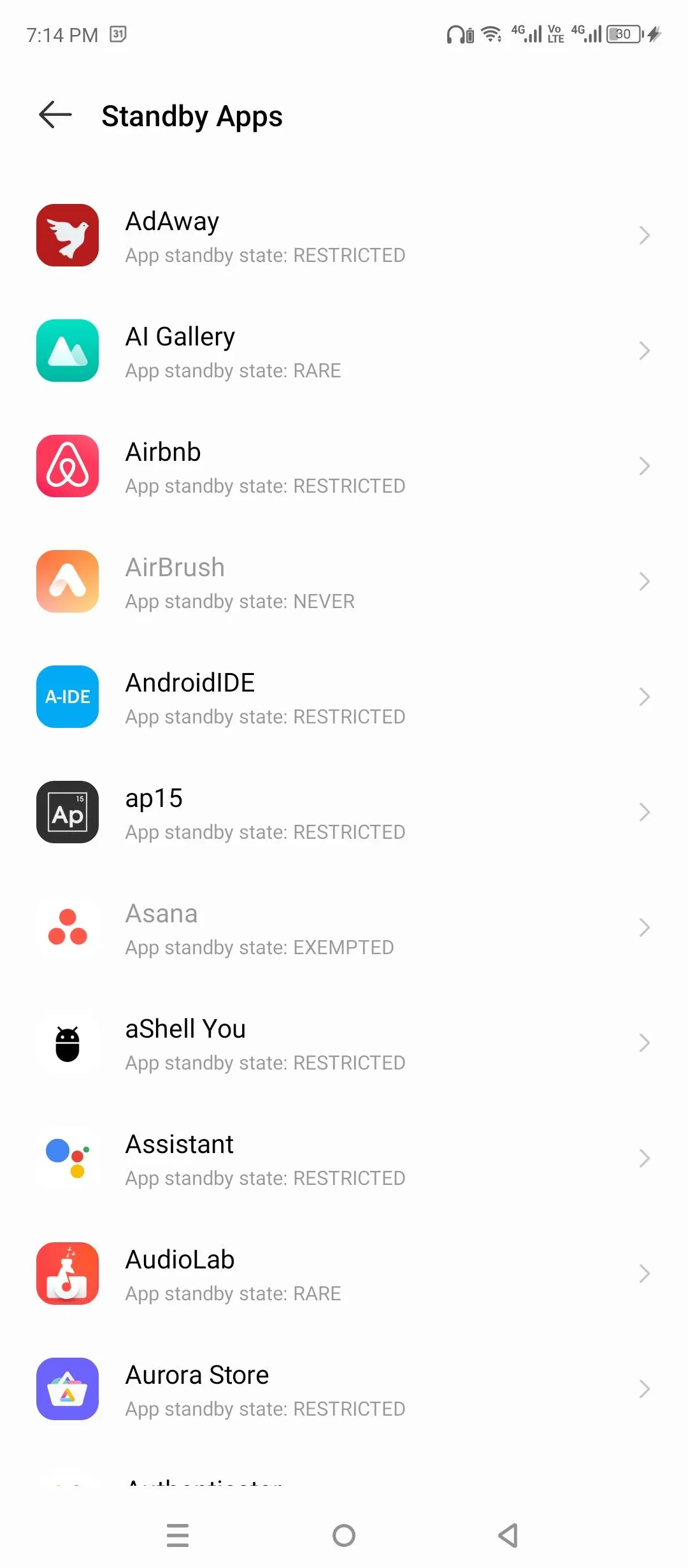 Giao diện ứng dụng ở chế độ chờ trên Android.