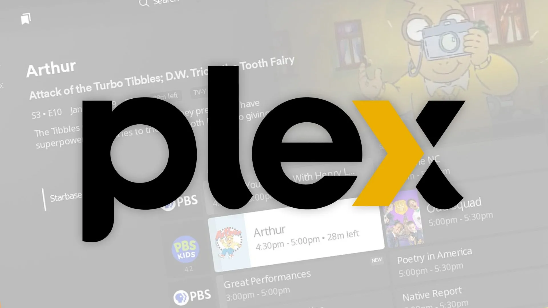 Giao diện ứng dụng Plex trên màn hình smart TV Roku