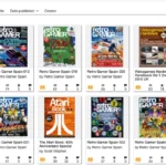 Giao diện website Internet Archive với bộ sưu tập các tạp chí game cổ điển (retro gaming magazines) được lưu trữ.