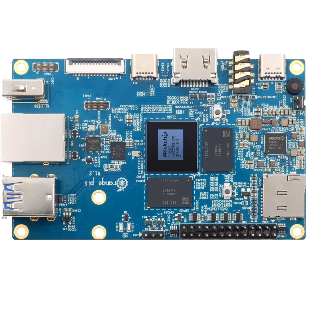 Góc nhìn chi tiết các cổng và linh kiện của Orange Pi 5