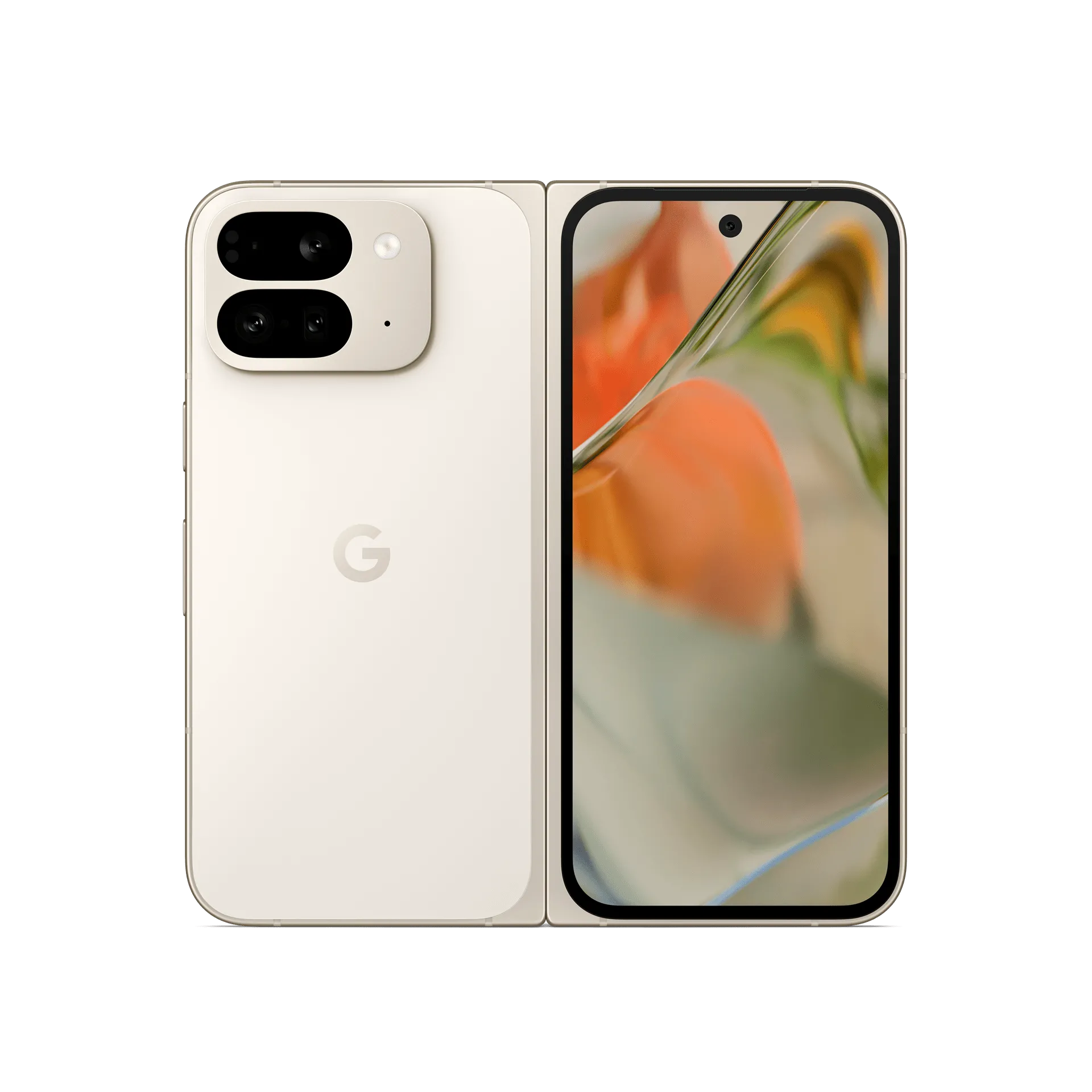 Google Pixel 9 Pro Fold hiển thị màn hình ngoài, cho thấy thiết kế và tổng thể của thiết bị