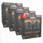 Hình ảnh bộ hộp game DOOM + DOOM II: Will It Run Edition của Limited Run Games, nổi bật với chiếc hộp có khả năng chơi DOOM và các vật phẩm sưu tầm độc đáo khác.