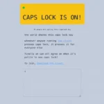 Hình ảnh động minh họa hoạt động của Global Capslock Key trên website, hiển thị chữ được gõ với trạng thái Caps Lock thay đổi đồng bộ.