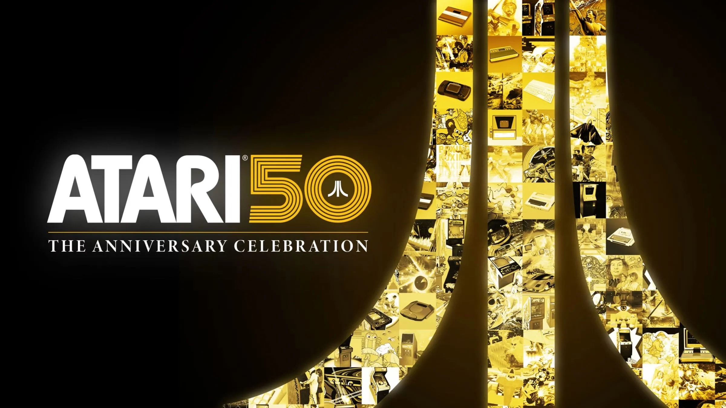 Hình ảnh giới thiệu Atari 50: The Anniversary Celebration, một bộ sưu tập game và tư liệu tương tác kỷ niệm 50 năm Atari.