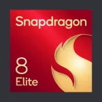 Hình ảnh logo và linh vật chip Snapdragon 8 Elite trên nền xám