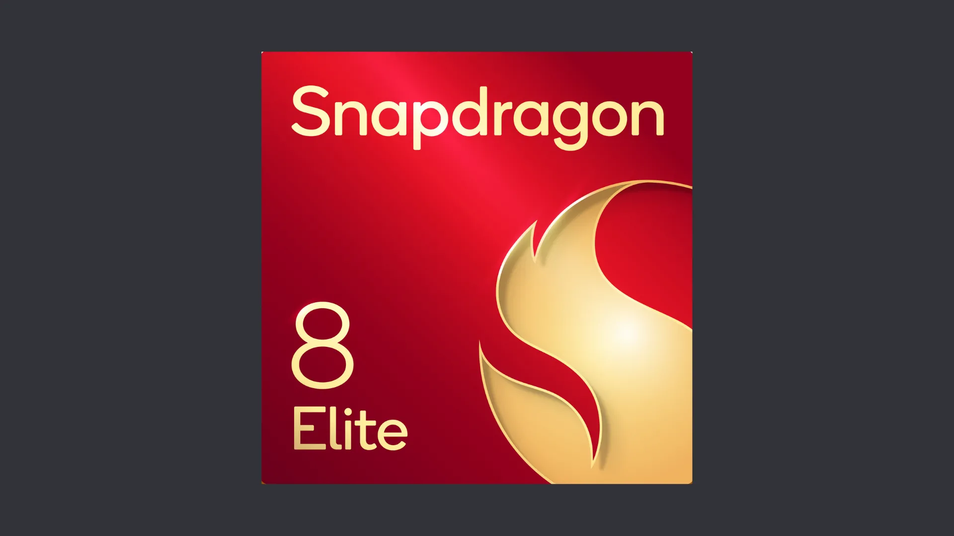 Hình ảnh logo và linh vật chip Snapdragon 8 Elite trên nền xám