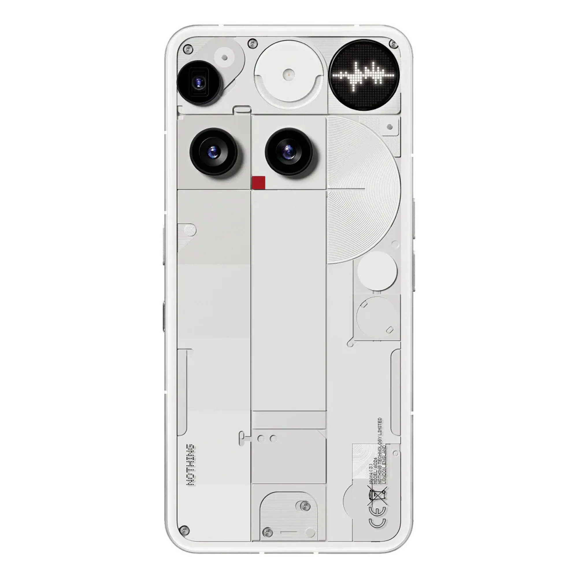 Hình ảnh mặt lưng Nothing Phone (3) với cụm đèn Glyph Matrix hình tròn độc đáo