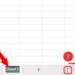 Hình ảnh minh họa cách đổi tên trang tính (sheet) trong Excel và mở rộng khu vực tab để hiển thị tên đầy đủ.