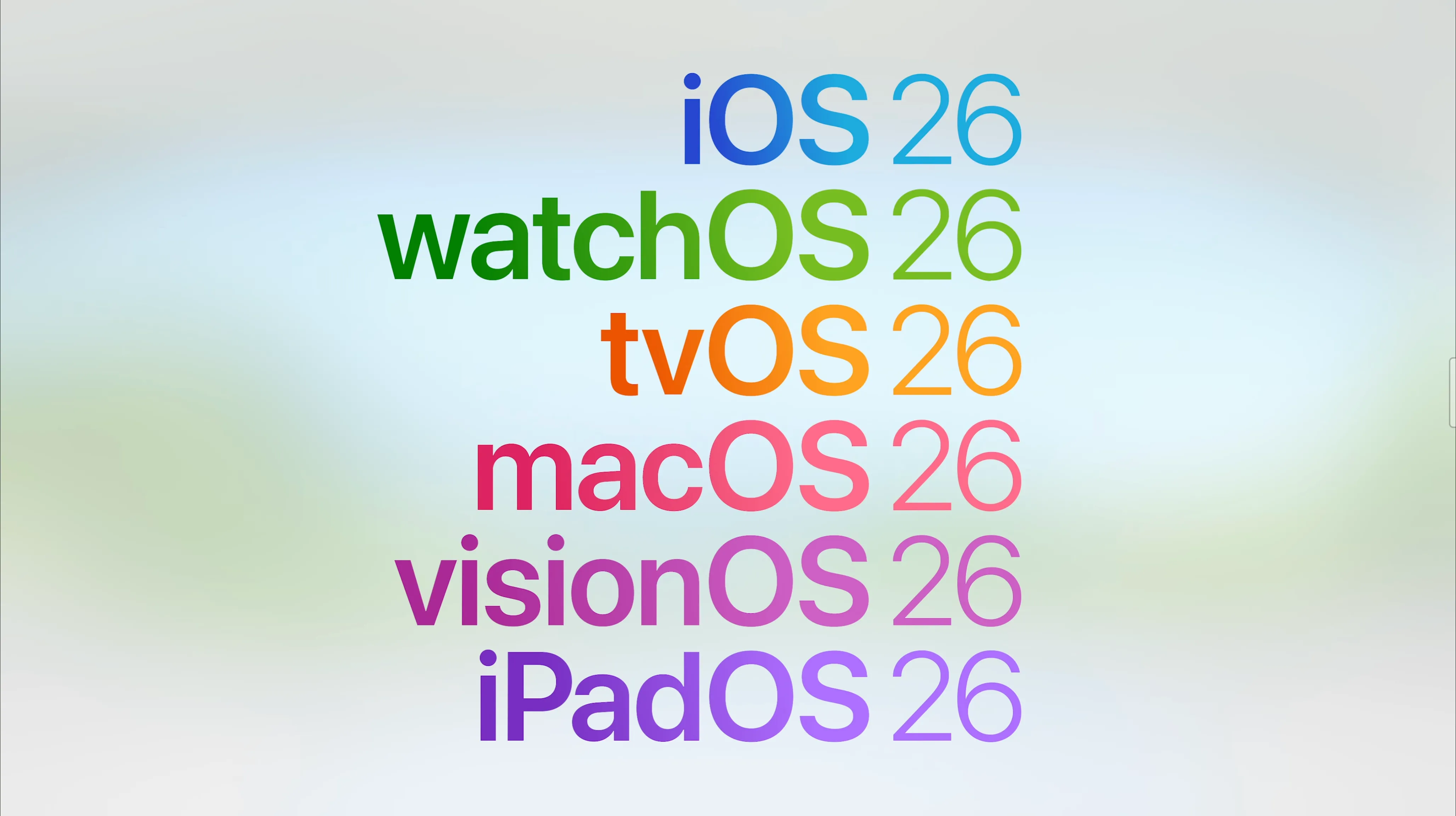 Hình ảnh minh họa quy ước đặt tên theo năm cho iOS 26 và macOS 26 của Apple, thể hiện sự thống nhất trong hệ sinh thái.