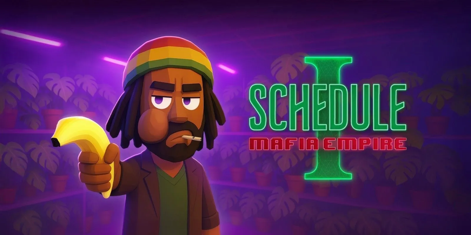 Hình ảnh nghệ thuật chính của game SCHEDULE I - MAFIA EMPIRE trên Nintendo eShop, với thiết kế tương đồng gây nhầm lẫn với tựa game gốc.