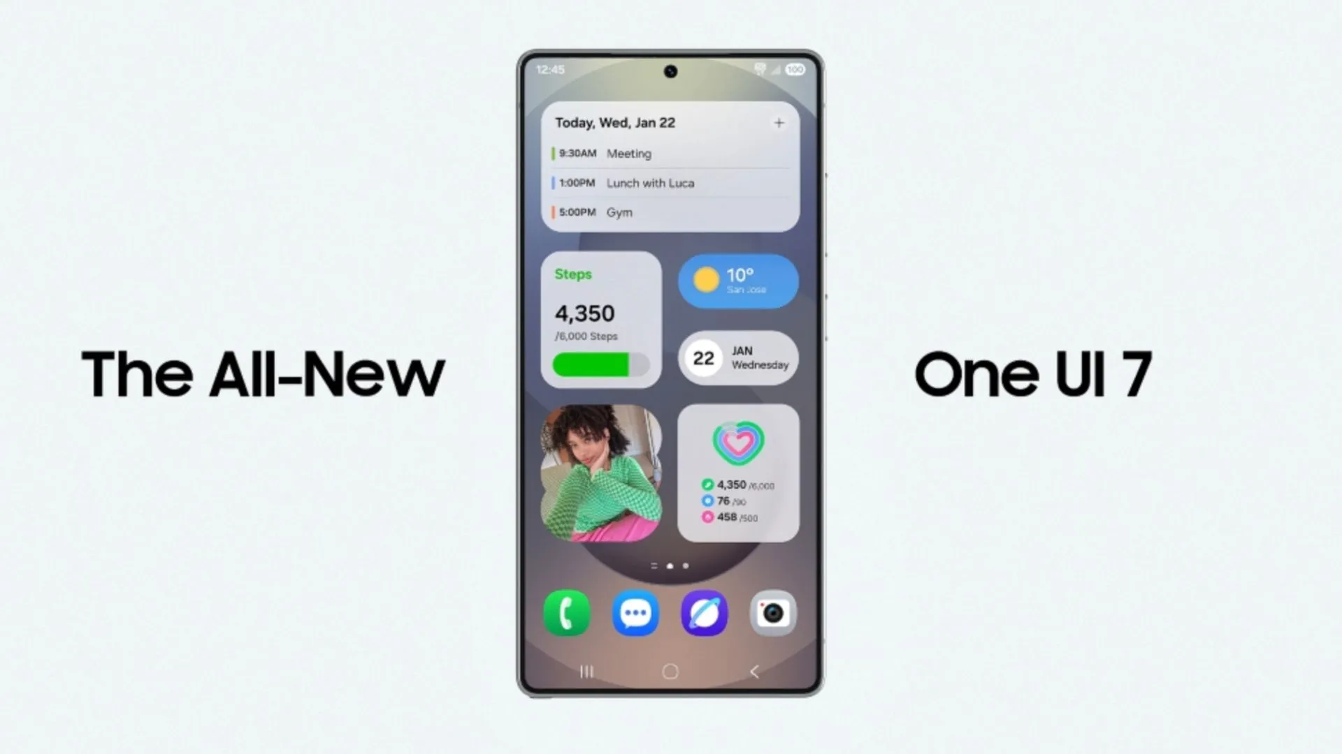 Hình ảnh quảng bá giao diện người dùng One UI 7 của Samsung, với các cải tiến dựa trên AI
