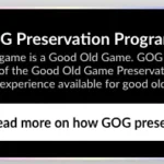 Huy hiệu chính thức của Chương trình Bảo tồn GOG, biểu tượng cam kết duy trì game cổ.