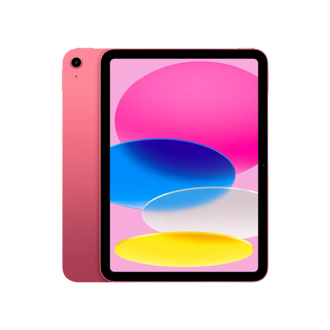 iPad Gen 10 màu hồng với màn hình hiển thị ứng dụng đọc sách