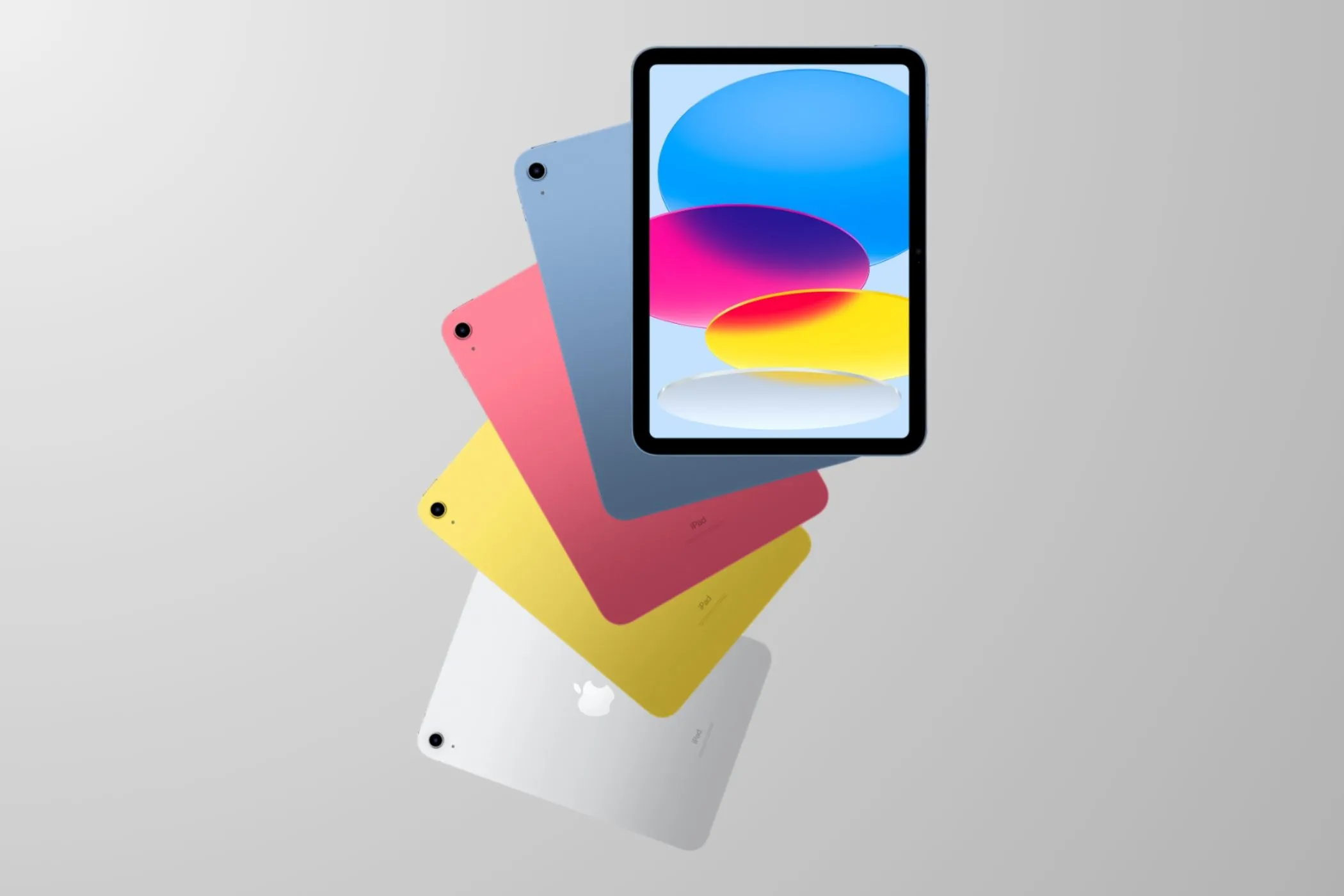 iPad thế hệ thứ 10 màu vàng đang hiển thị màn hình chính