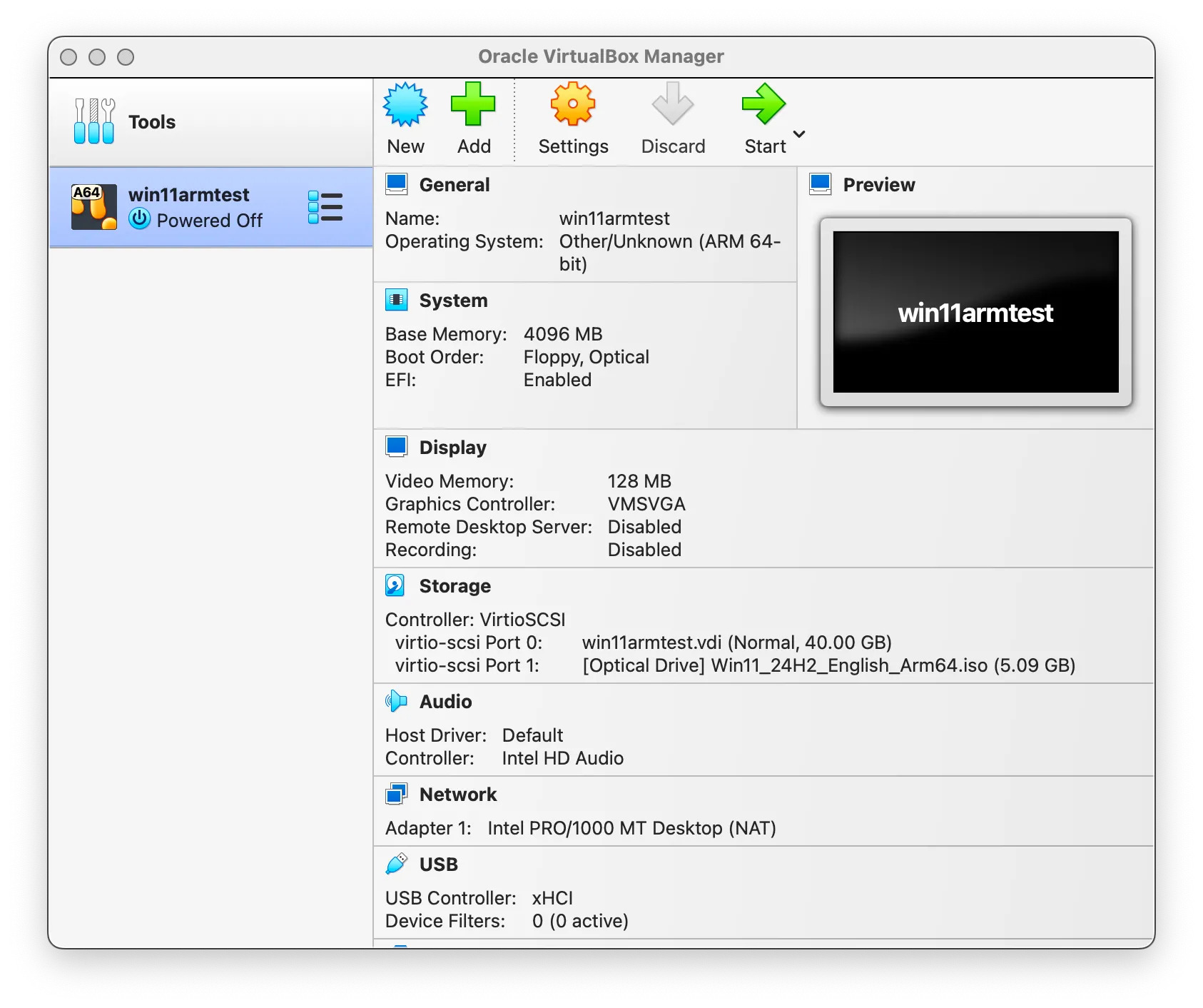 Khởi động máy ảo trong VirtualBox trên macOS