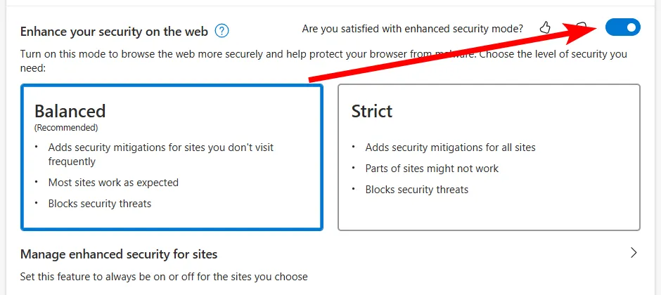 Kích hoạt chế độ bảo mật nâng cao trong Microsoft Edge