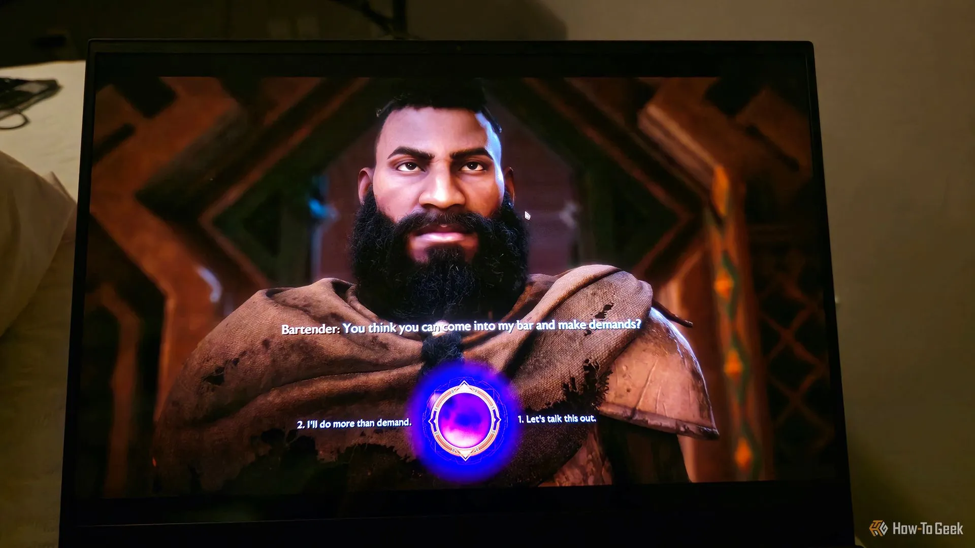 Laptop gaming Razer Blade 16 2025 đang chơi game Dragon Age: The Veilguard